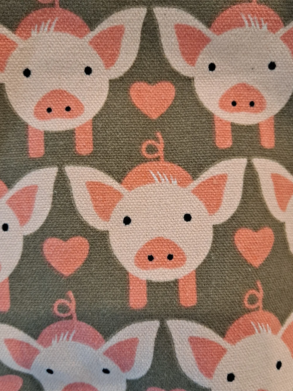 bungalow 360 Pink & Tan Piglet Small Messenger Cotton Canvas Crossbody Bag